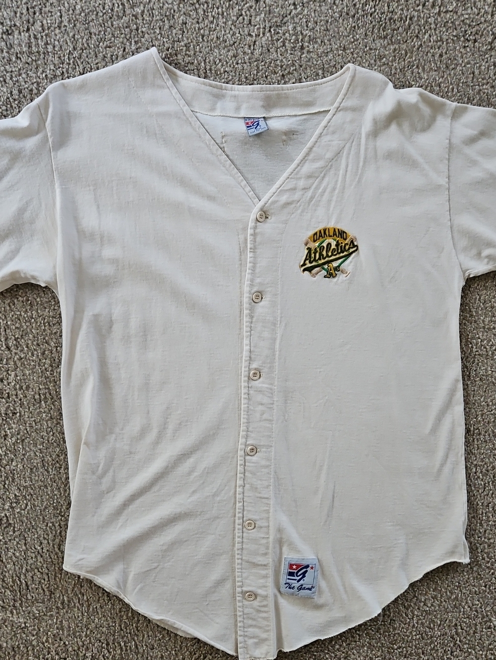 Vintage 90's Oakland A's ATHLETICS JERSEY The GAME Sewn LOGO Size Large